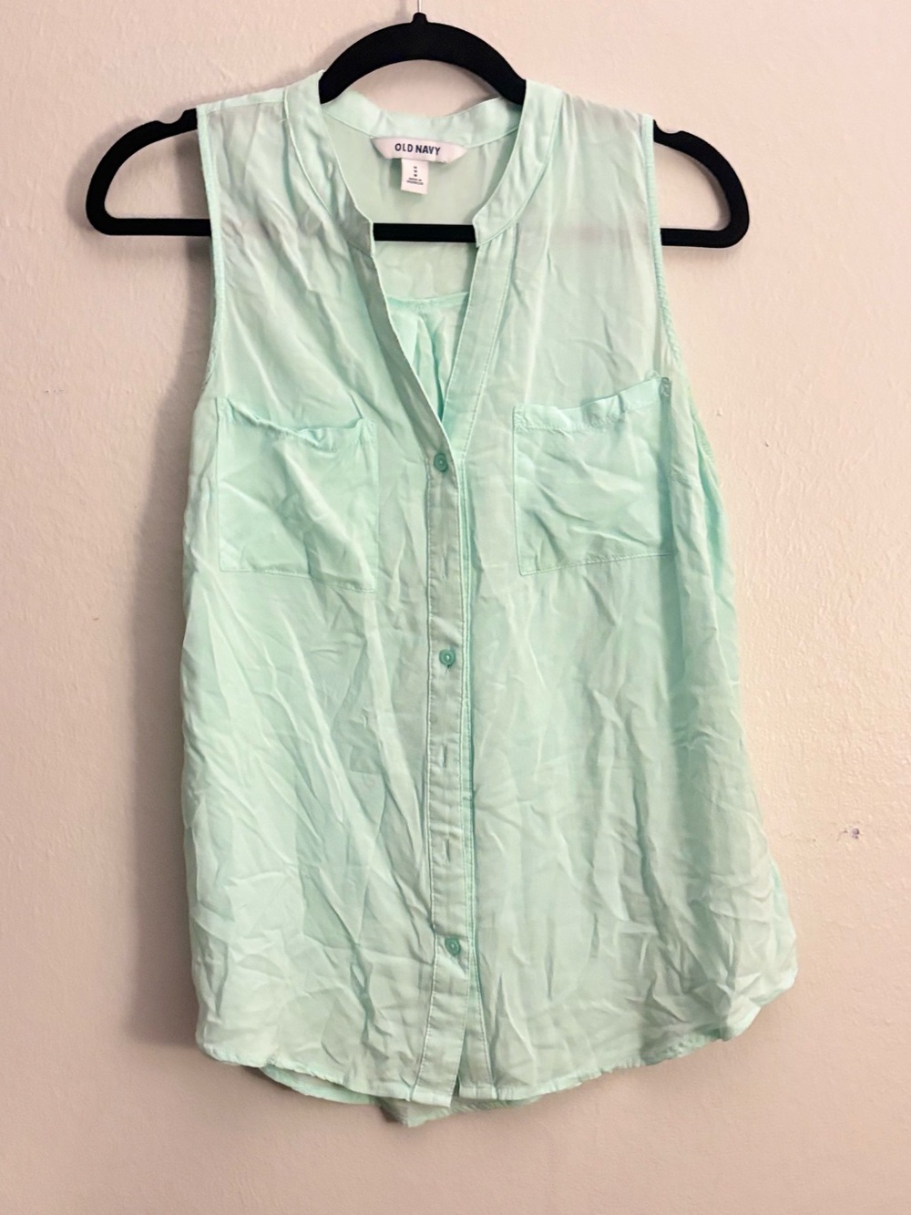 Old Navy Mint Green Sleeveless Button-Front Camisole
